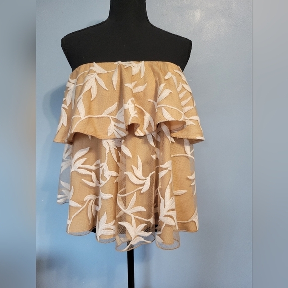 Keepsake The Label Fast Lanes Bustier Embroidered Top Small Ivory NWT - Picture 1 of 8